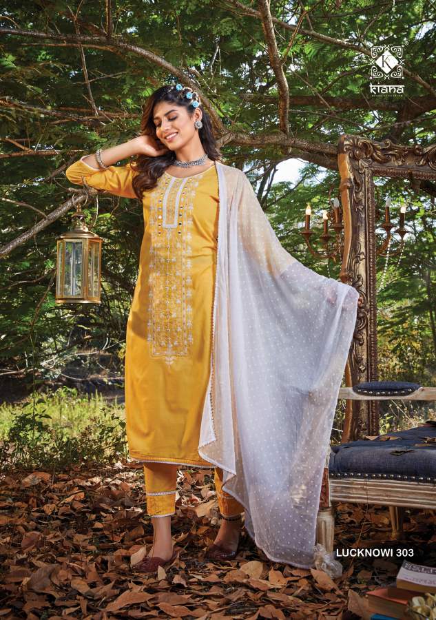 Kiana Lucknowi 3 New Fancy Exclusive Wear Kurti Pant With Dupatta Suit Collection